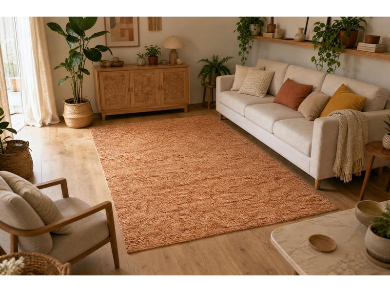 Tapis nepal terracota ii terre cuite mélange - laine, double face, naturel 200x300 cm - Conforama D