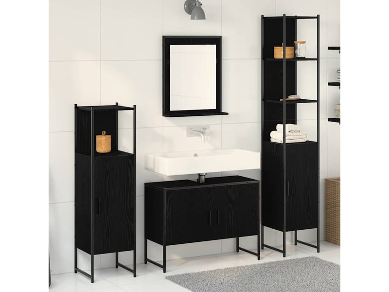  Ensemble de mobilier de salle de bain 4 pc noir cf64529  - Conforama B