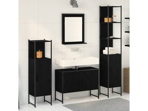 Ensemble de mobilier de salle de bain 4 pc noir cf64529