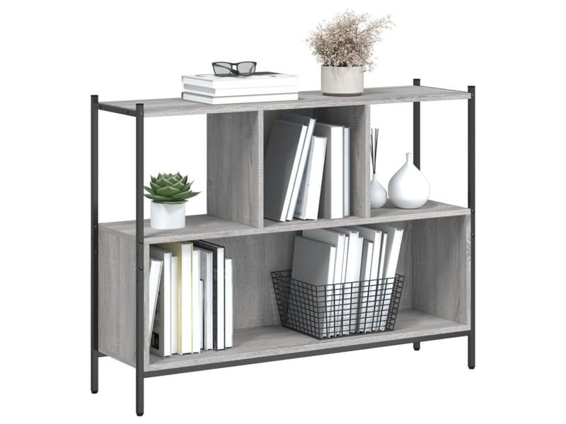  Bibliothèque, meuble de rangement salon sonoma gris 102x28x77,5 cm bois d'ingénierie  - Conforama D