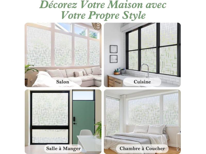  Film fenêtre statique dépoli pour vitre – protection et intimité, 45x200cm  - Conforama B