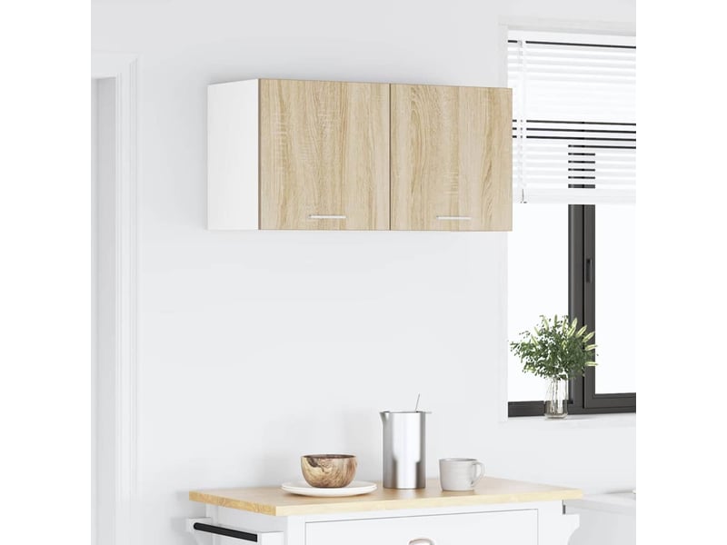  Meuble de rangement cuisine, armoire suspendue chêne sonoma 80x31x40cm  - Conforama D