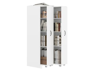 Bibliotheque coloris blanc 8 étagère(s) <strong>MIVRAY </strong> <strong></strong> - 51.5 cm x 158 cm