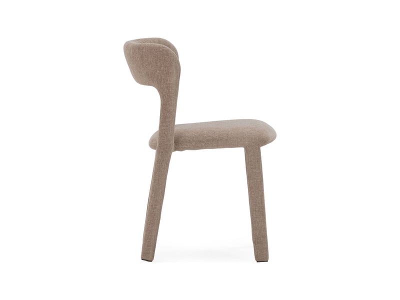  Lot de 2 chaises repas 56x51x77 cm en tissu taupe  - Conforama E
