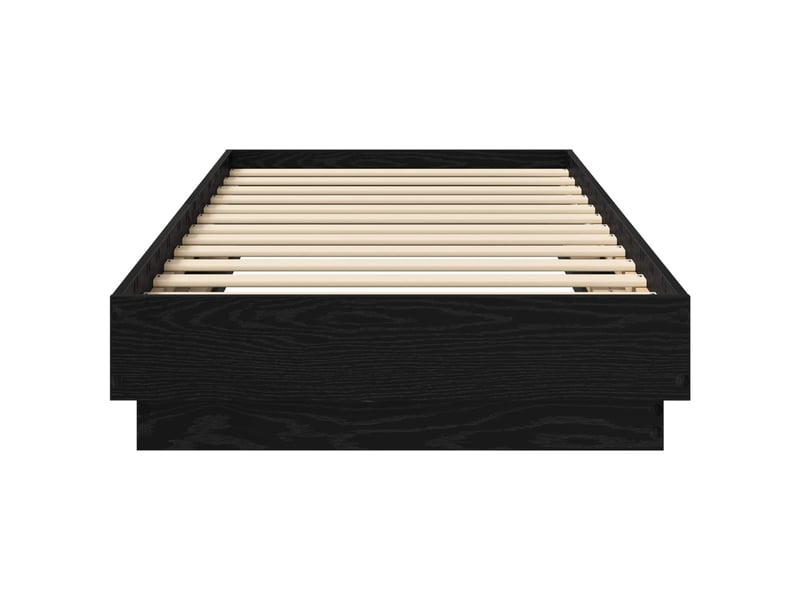  Lit simple- lit adulte -  cadre de lit avec led chêne noir 80 x 200 cm bois d'ingénierie  - Conforama D