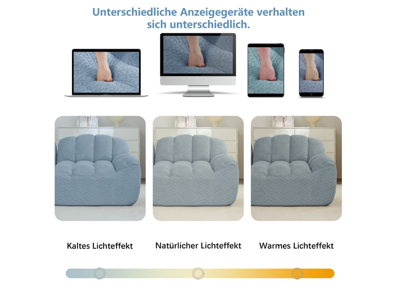 Canapé modulable 2 places bleu, canapé d'angle panoramique sans dossier en tissu granuleux peluche avec rangement tiroir intégré pour salon moderne - Conforama W
