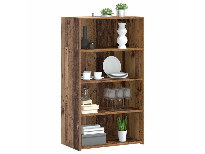 Haut armoire, armoire de rangement bois ancien 70x41x124 cm bois d'ingénierie - Conforama C