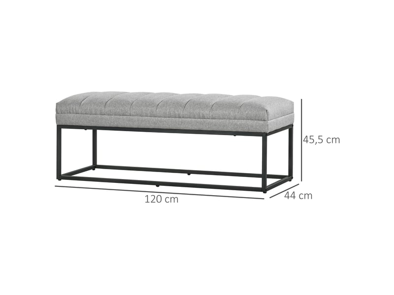  Banc au design industriel pour lit avec pieds en métal en rose et noir  - Conforama C