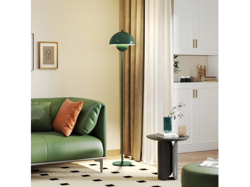 Lampadaire ø30 x h155 cm en acier avec interrupteur au pied vert chicfurn  - Conforama C