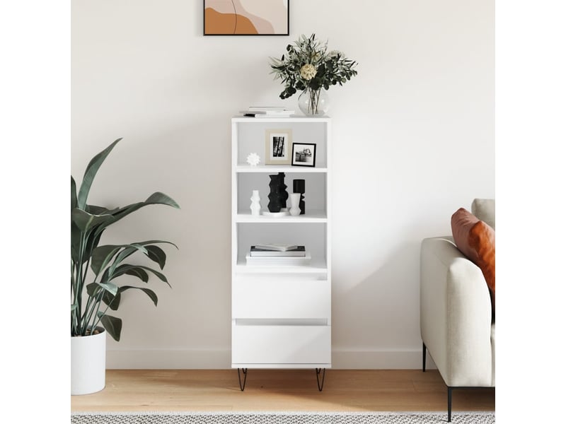  Buffet haut - bahut - meuble de rangement blanc 40x36x110 cm bois d'ingénierie  - Conforama B