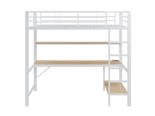 Lit mezzanine 90x200 cm <strong>ZOVIRA</strong>  <strong></strong> coloris blanc