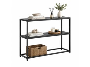 Bibliotheque coloris noir 2 étagère(s) <strong>CHICFURN</strong> <strong></strong> - 100 cm x 87 cm