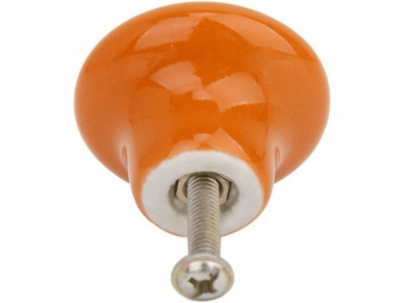 Poignées pour meubles - pour tiroirs, armoires - en céramique - 10 pièces - orange - Conforama C