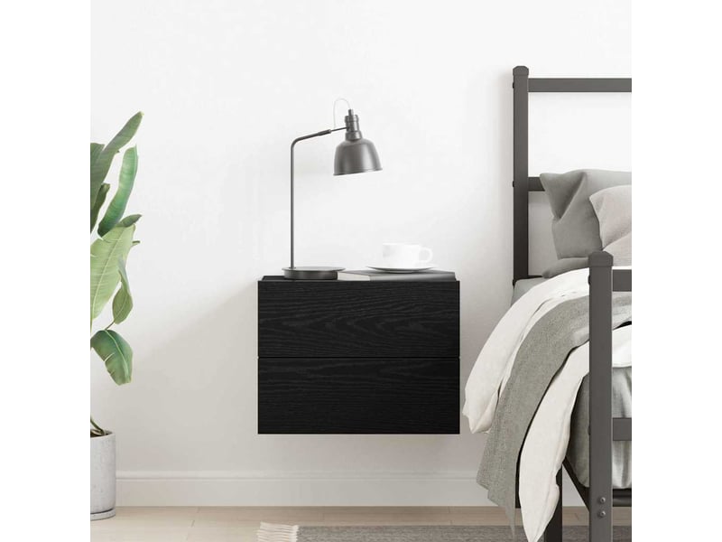  Table de chevet - cabinet de chevet - table de nuit chêne noir 40 x 30 x 30 cm bois d'ingénierie  - Conforama C
