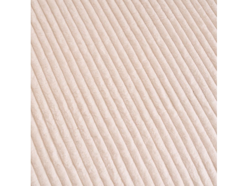  Canapé 2 places velours côtelé blanc 163x93x68 cm, lignes courbes, 3 coussins inclus  - Conforama E