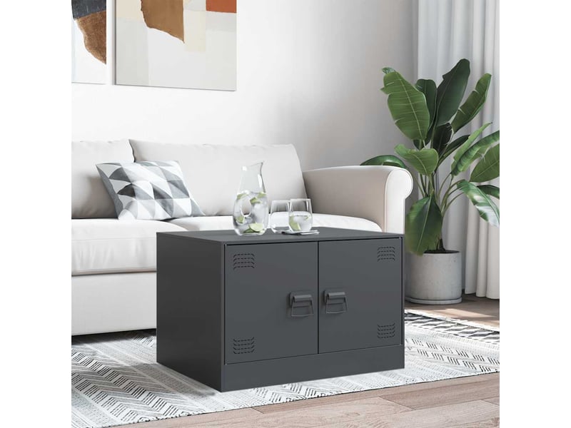  Table basse | table d'appoint salon anthracite 67x50x44 cm acier  - Conforama C