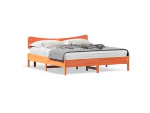 Lit 2 places 160x200 cm    coloris marron