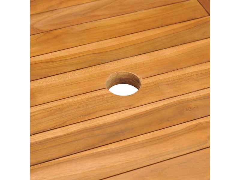  Salon de jardin meuble d'extérieur ensemble de mobilier 5 pièces avec coussins gris bois de teck massif 02_0016382  - Conforama E