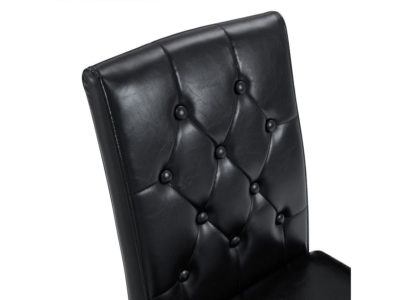 Chaise de salle à manger lot de 4 pièces noir effet brillant argenté pieds en métal argenté combinaisons polyvalentes  - Conforama D