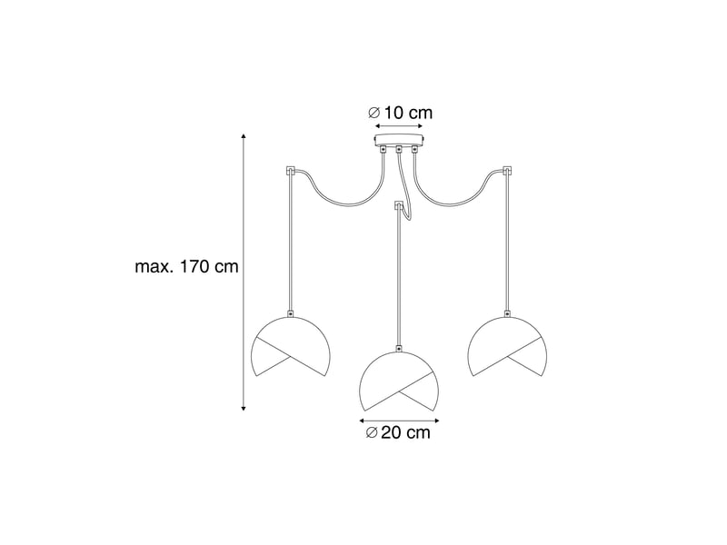  Design hanglamp rood met opaal glas 3-lichts - tulip  - Conforama C