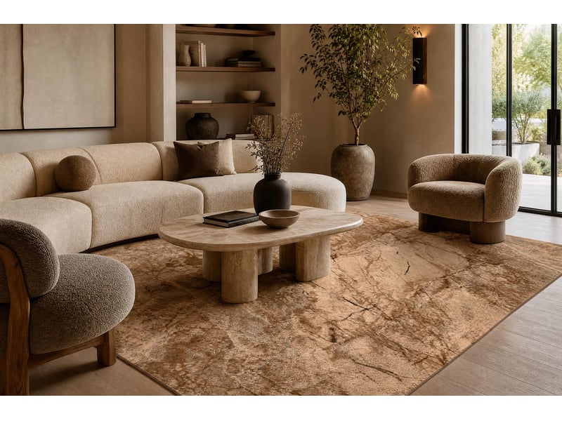 Tapis en laine omega fissura abstraction brunes 200x300 cm  - Conforama D