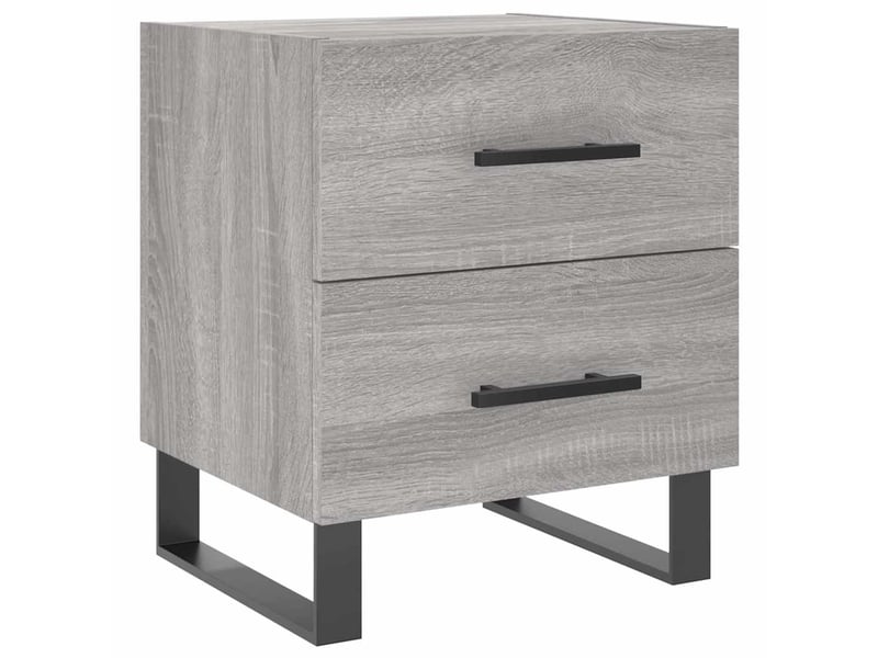  Vidaxl tables de chevet sonoma gris fer meuble rangement 40x35x47cm chambre  - Conforama D