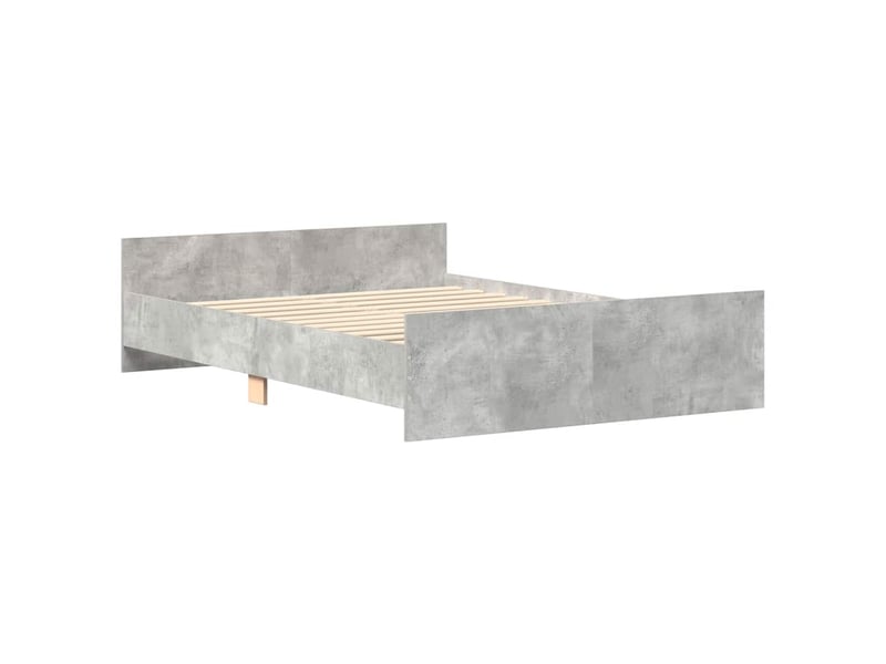  Lit double- lit adulte -  cadre de lit sans matelas gris béton 150x200 cm  - Conforama D