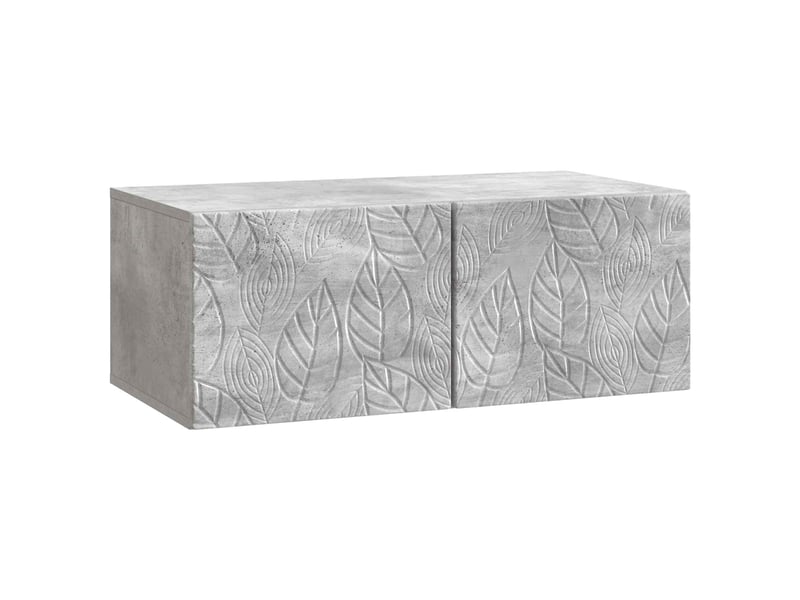  Meuble tv - banc tv - meuble de rangement mural 78,5 x 41 x 30 cm gris béton bois d'ingénierie  - Conforama A