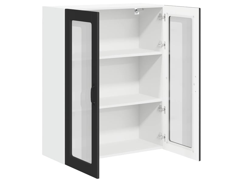 Meuble mural de cuisine, cabinet en verre mural noir 80x31x100cm shl7578 - Conforama E