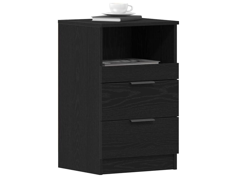  Table de chevet avec tiroir 2 pièces chêne noir 40 x 35 x 65 cm  - Conforama C