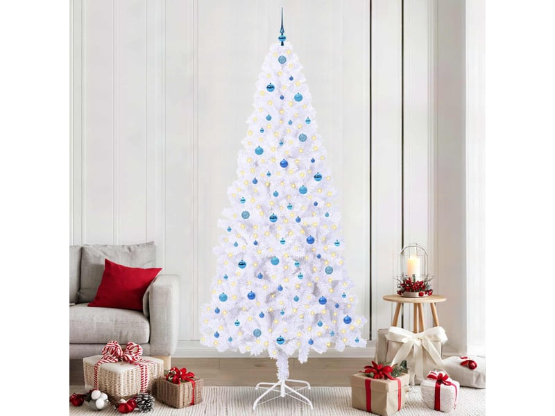 Sapin de noël artificiel, arbre de noël avec 300 led blanc 240 cm pvc et acier shl3696 - Conforama B