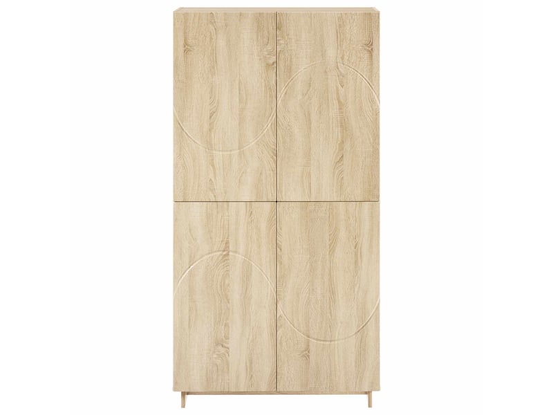 Buffet haut, buffet de rangement chêne sonoma 79x41x151 cm bois d'ingénierie - Conforama D