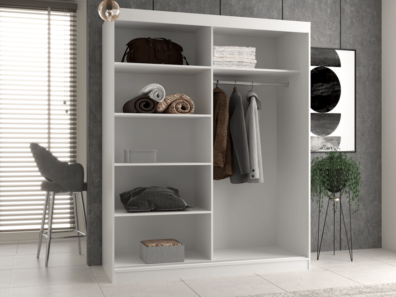  Iga 160 ac - armoire à 2 portes coulissantes - 1 miroir - l. 160 cm - sonoma  - Conforama C