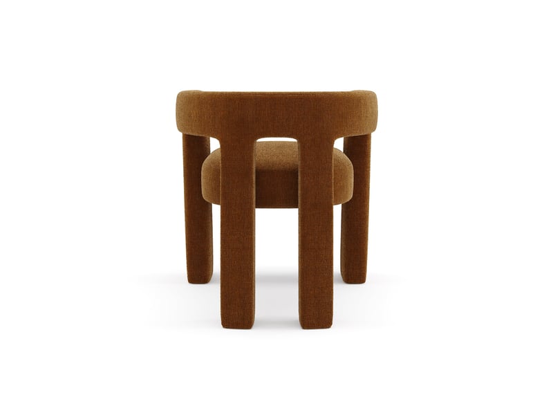 Fauteuil de salle à manger en tissu tramé terracotta celia CELIATTTERRA - Conforama D