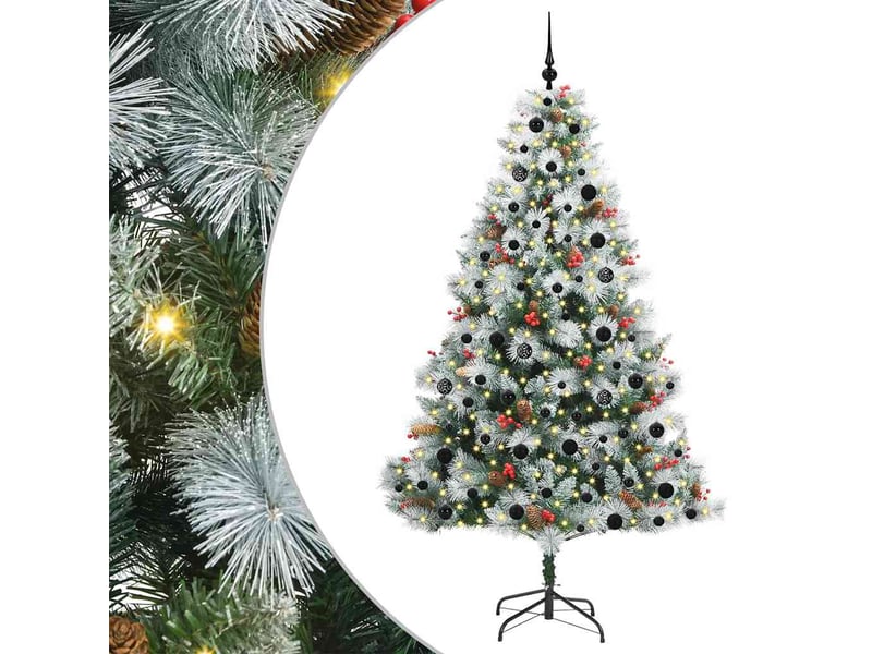  Sapin de noël artificiel, arbre de noël vert et blanc 210 cm shl5157  - Conforama A