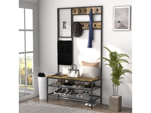 Porte-manteau en acier, brun rustique, robuste et polyvalent pour l'extérieur et l'utilisation