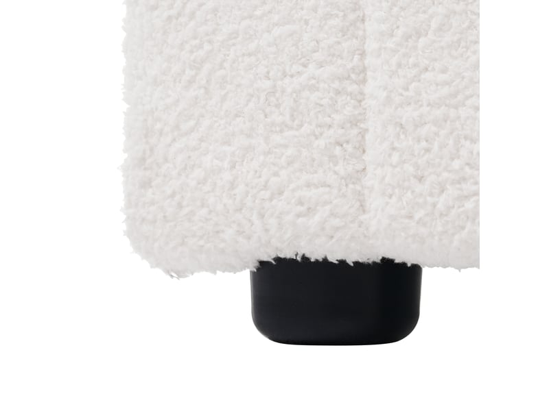  Lit double 160x200 cm blanc sherpa, led, usb et type-c, 4 tiroirs, tête de lit réglable, avec matelas  - Conforama E