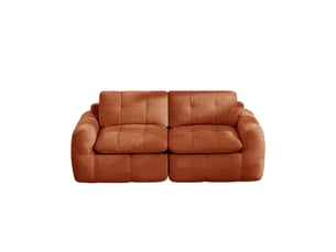 Canapé modulable 2 places en chenille,194x97x68cm,canapé à compression sans montage,mousse haute densité 32d,capitonnage carré,assise profonde,orange