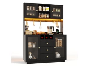 Buffet 4 porte(s) 3 tiroir(s) <strong></strong> <strong>Morn Vibe</strong> - 120 cm coloris noir