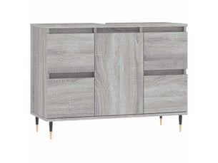 Armoire salle de bain, cabinet de salle de bain sonoma gris 80x33x60 cm bois d'ingénierie cf65215