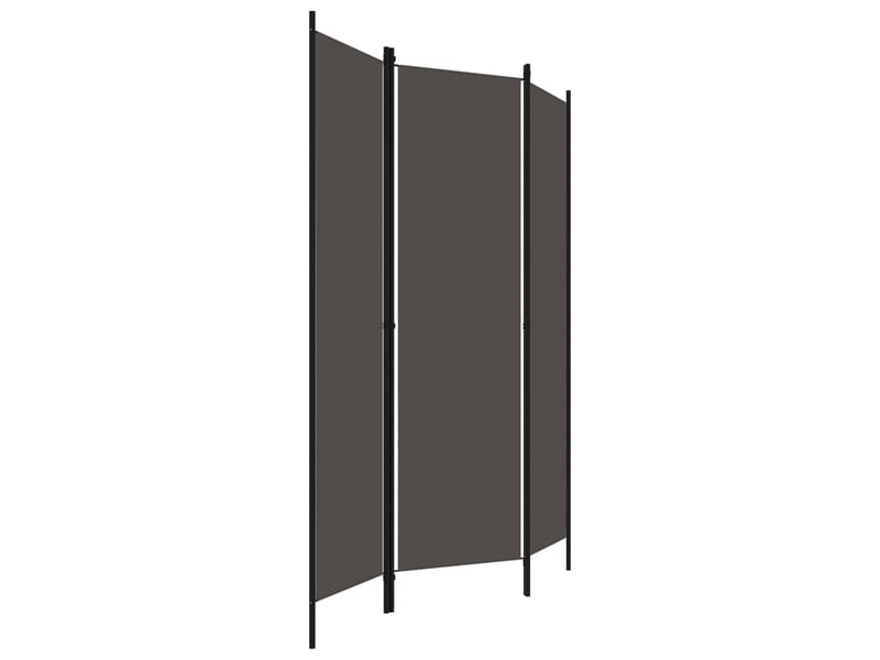 Paravent | cloison de séparation 3 panneaux anthracite 150x180 cm  - Conforama C