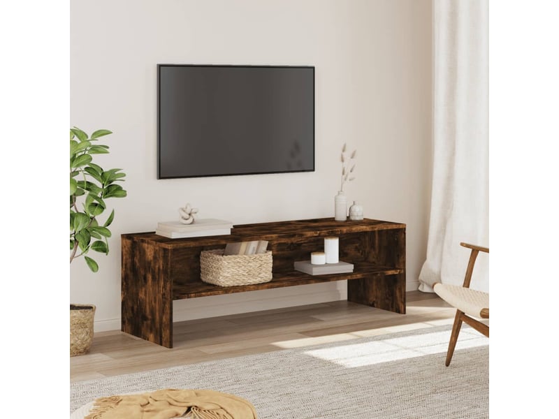  Meuble tv - banc tv - meuble de rangement chêne fumé 120x40x40 cm bois d'ingénierie  - Conforama B