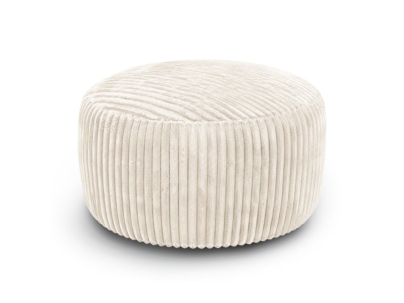  Pouf poire,100x100x50 cm,1 place,velours côtelé,blanc  - Conforama A
