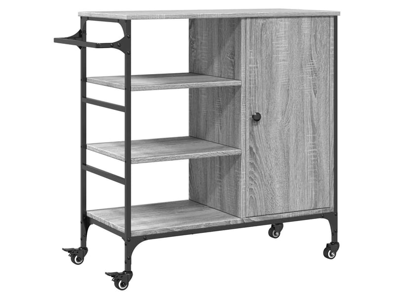 Desserte de cuisine, chariot de rangement sonoma gris 87,5x38,5x84,5cm bois ingénierie - Conforama A