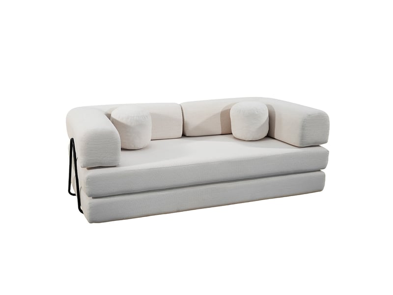  Canapé compressé convertible modulable 3 places en velours côtelé beige crosby  - Conforama A
