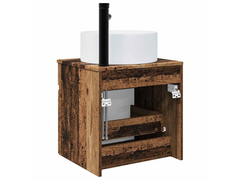  Meuble de lavabo mural, rangement salle de bain bois ancien 49x44.5x65.5 cm  - Conforama D