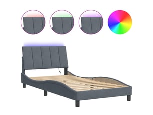 Lit simple 100x200 cm coloris gris