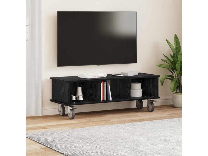  Meuble tv - banc tv - meuble de rangement 100 x 35 x 35 cm chêne noir bois d'ingénierie  - Conforama D