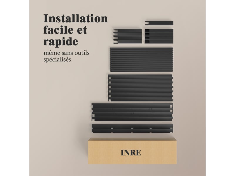  Lit 90x200 cm havenlyhome, cadre de lit double en métal avec lattes, charge max. 350 kg, montage facile, lit 2 personnes silencieux, noir  - Conforama E
