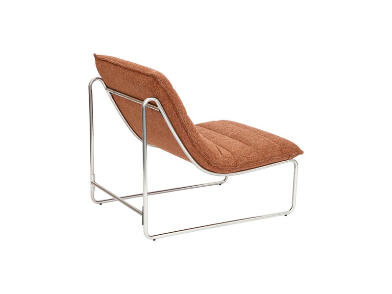  Fauteuil relax tissu chenille armature chromée terracotta - silver  - Conforama C